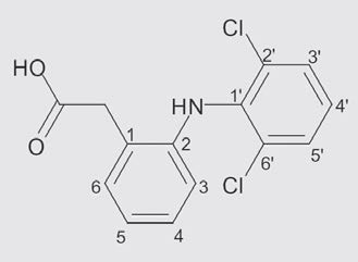 Rys. 2.1 Struktura cząsteczki diklofenaku [14]